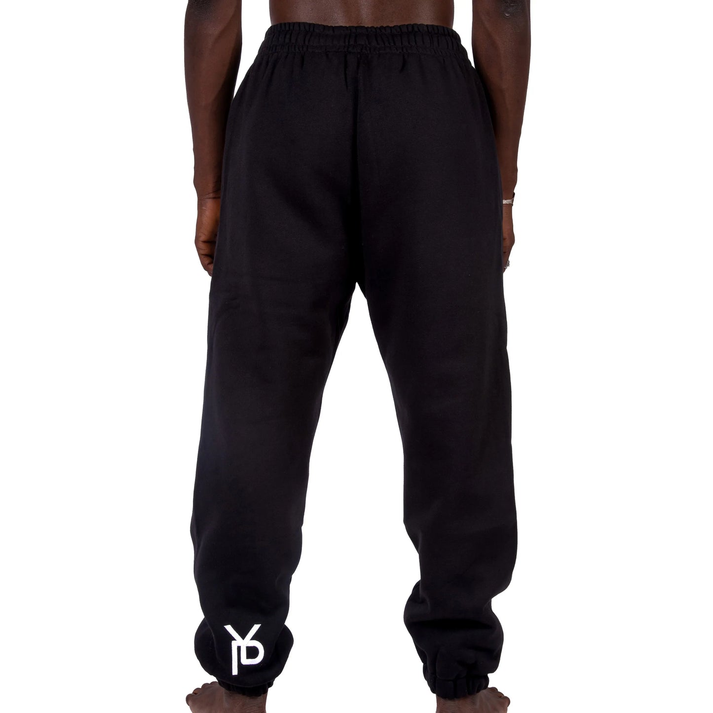 Sweatpants — Black Plain 400 gsm Baumwolle Jogger