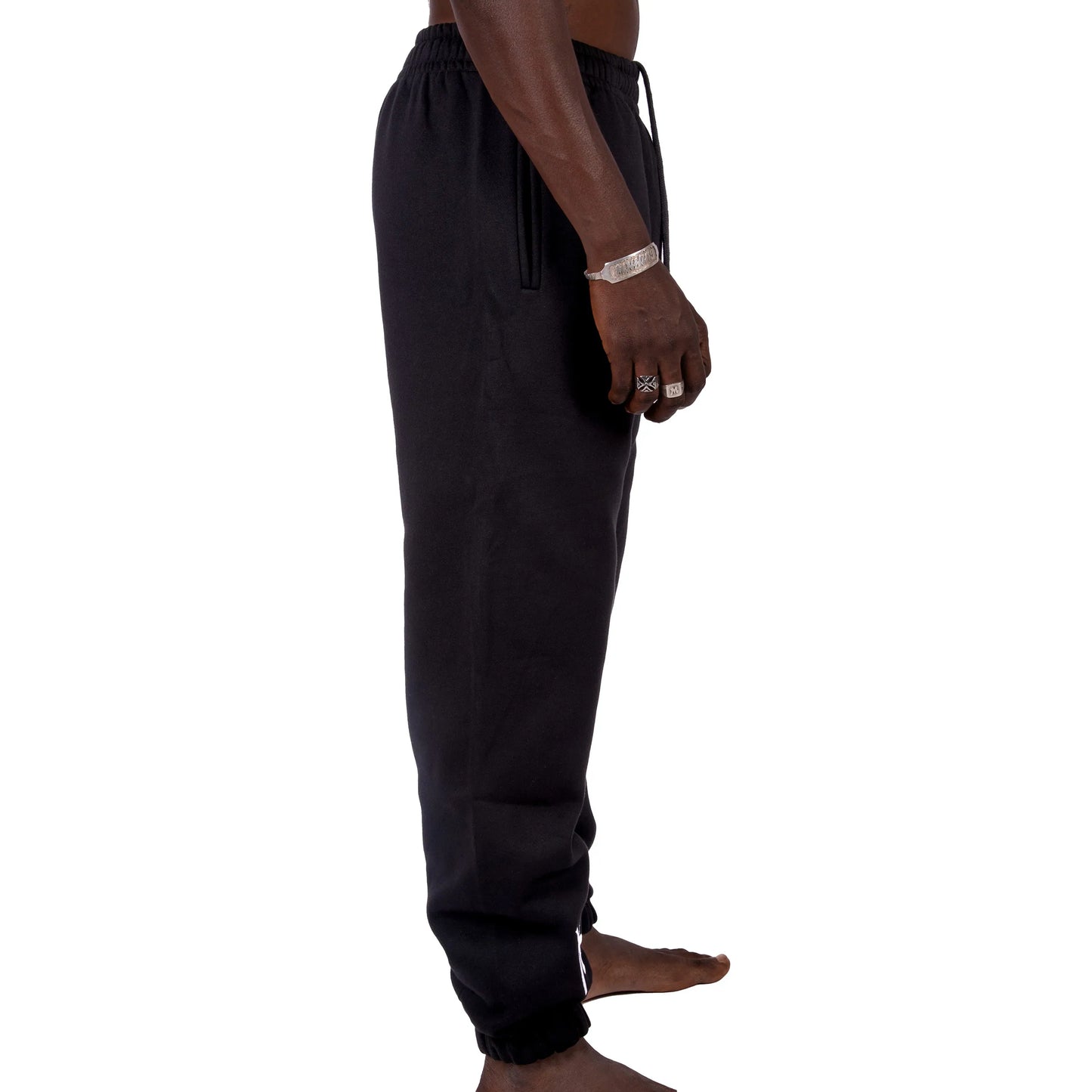 Black plain joggers sales