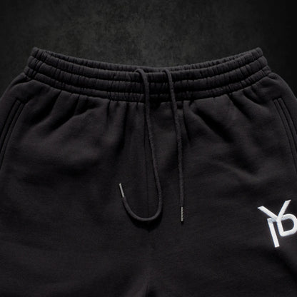 Sweatpants — Black Plain 400 gsm Baumwolle Jogger